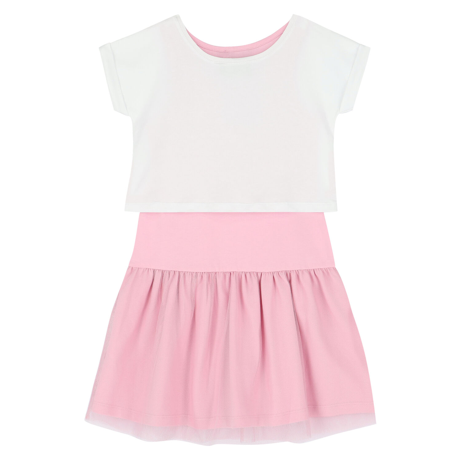 Girls Pink & White 2 in 1 Logo Dress Set, 1, hi-res image number null