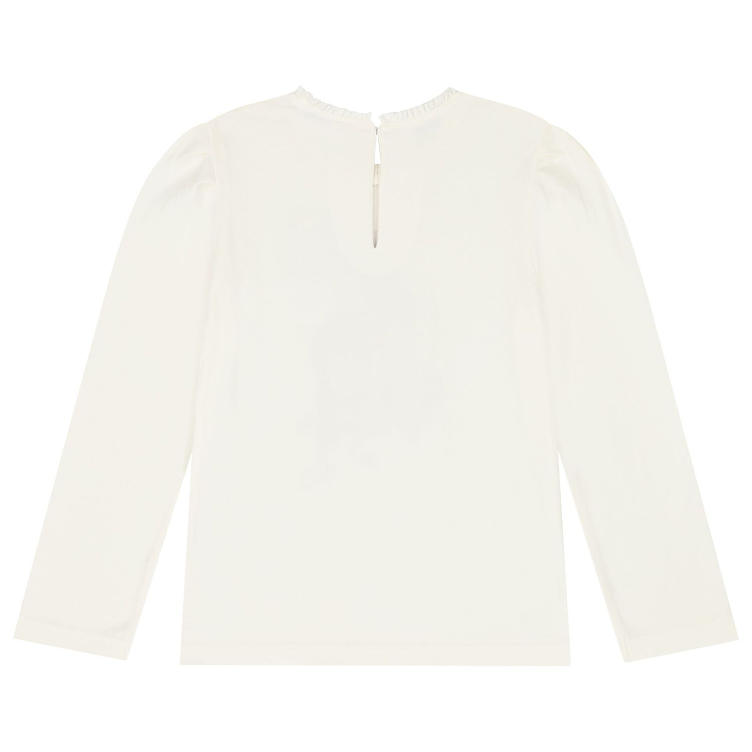 Girls Ivory Long Sleeve Top, 2, hi-res