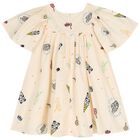 فستان بالشعار باللون البيج للبنات, 1, hi-res