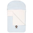 Baby Boys White & Blue Teddy Bear Logo Nest, 3, hi-res
