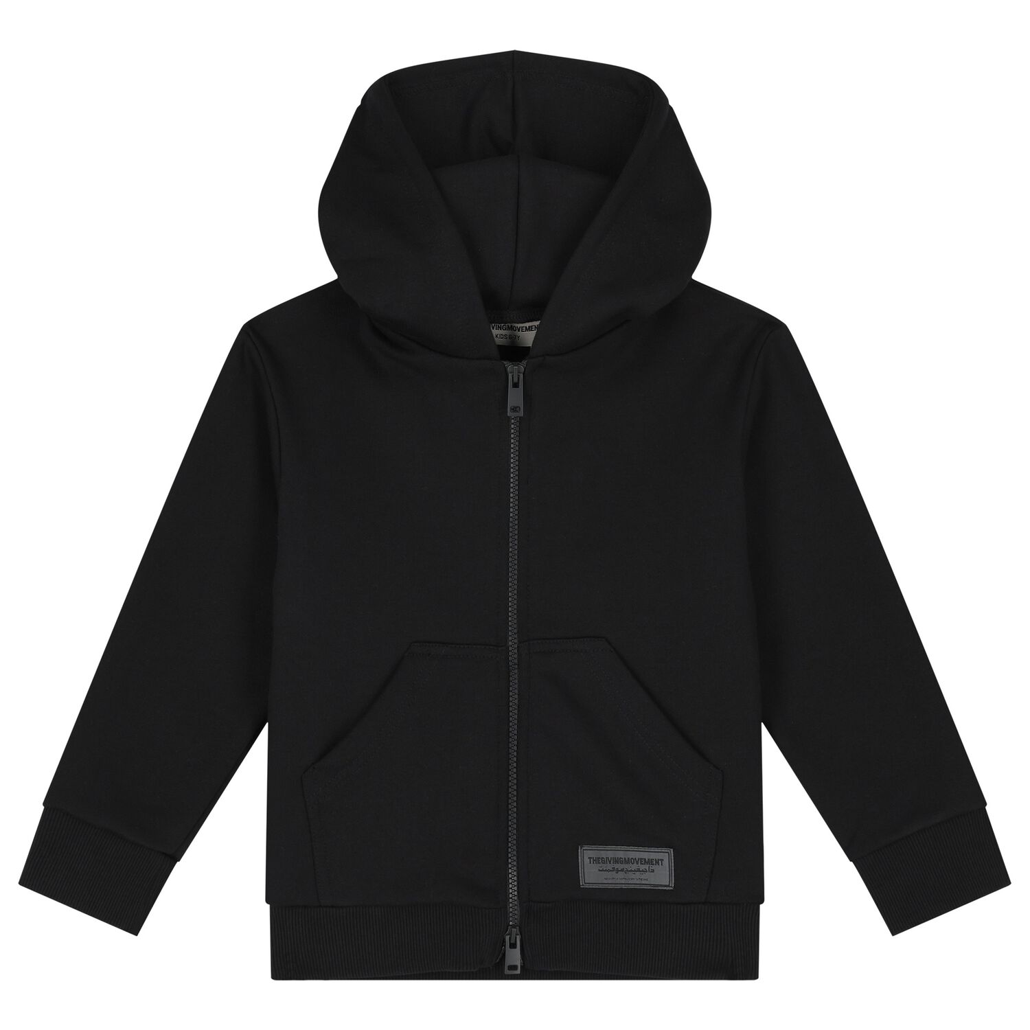 Black Logo Hooded Zip Up Top, 3, hi-res image number null