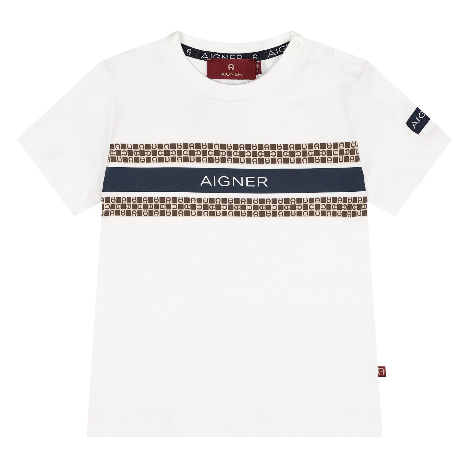 Younger Boys White Logo T-Shirt, 1, hi-res