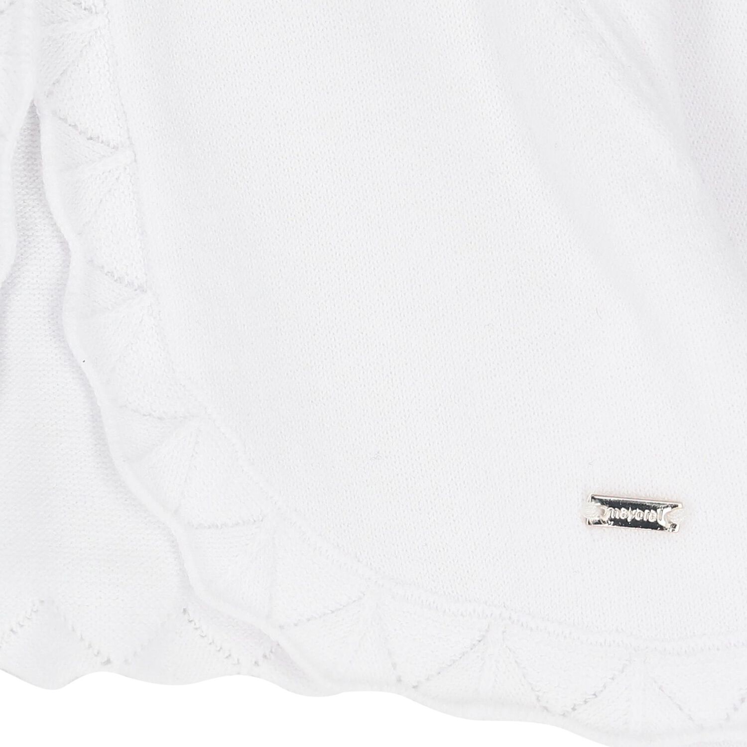 Younger Girls White Knitted Cardigan, 3, hi-res