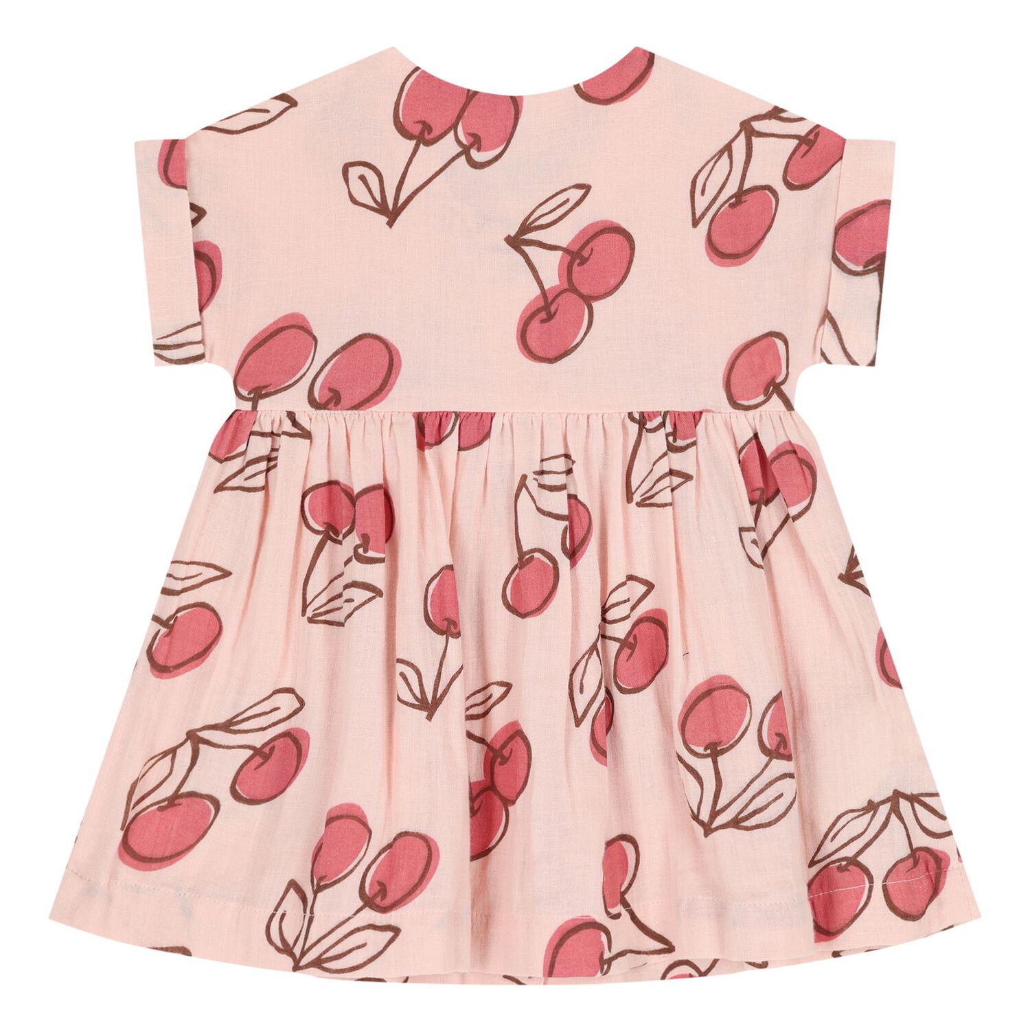 Younger Girls Pink Cherry Dress, 1, hi-res