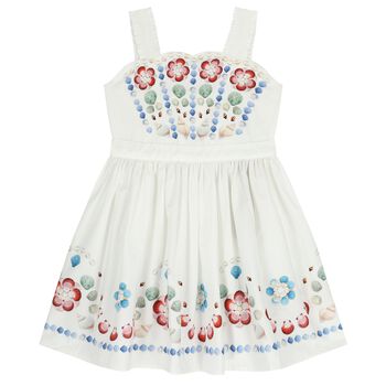 Girls White Shell Dress