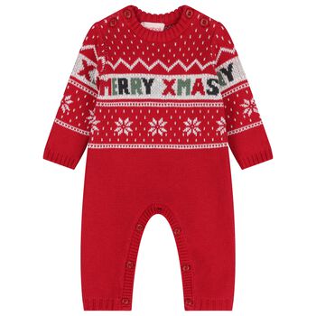 Red Christmas Knitted Romper