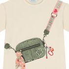 Girls Beige & Green Flower Leggings Set, 2, hi-res