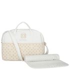 White & Beige Logo Baby Changing Bag ( 42cm ), 1, hi-res
