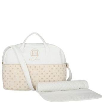 White & Beige Logo Baby Changing Bag ( 42cm )