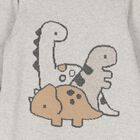 Baby Boys Grey Dinosaur Babygrow, 1, hi-res