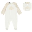 Ivory & Beige Whisper Barocco Babygrow Gift Set , 1, hi-res