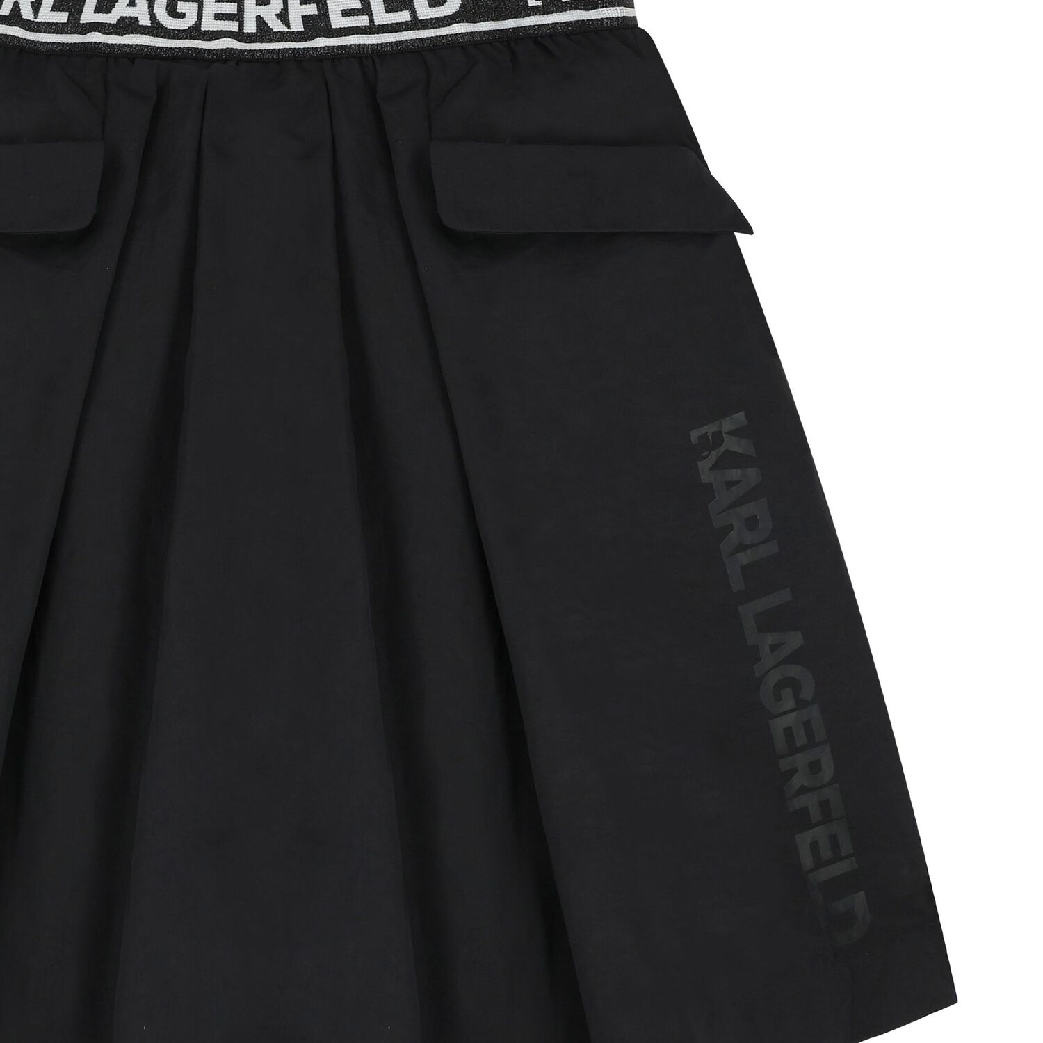 Girls Black Logo Skirt, 1, hi-res