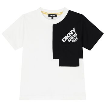 DKNY White & Black Logo T-Shirt, 1 White & Black Logo T-Shirt