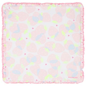 Baby Girls Pink Straberry Ruffled Blanket