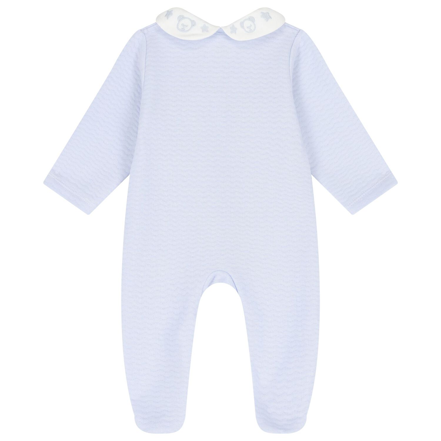 Baby Boys Blue Embroidered Babygrow, 1, hi-res