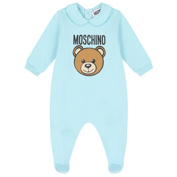 Blue Teddy Bear Logo Babygrow
