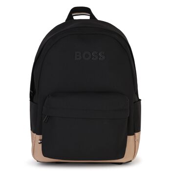 Younger Boys Black & Beige Logo Backpack ( 27cm ) 