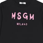 Girls Black Logo Long Sleeve Top, 2, hi-res