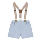 Baby Boys White & Blue Shorts Set, 1, hi-res