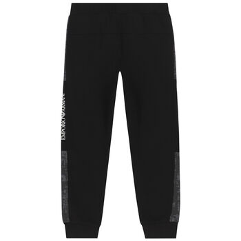 Boys Black & Grey Logo Joggers