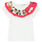 Girls White Ruffled Top, 1, hi-res