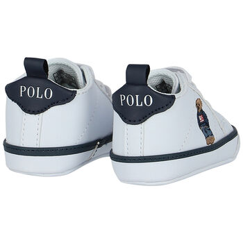 Baby Boys White Polo Bear Pre Walker Shoes