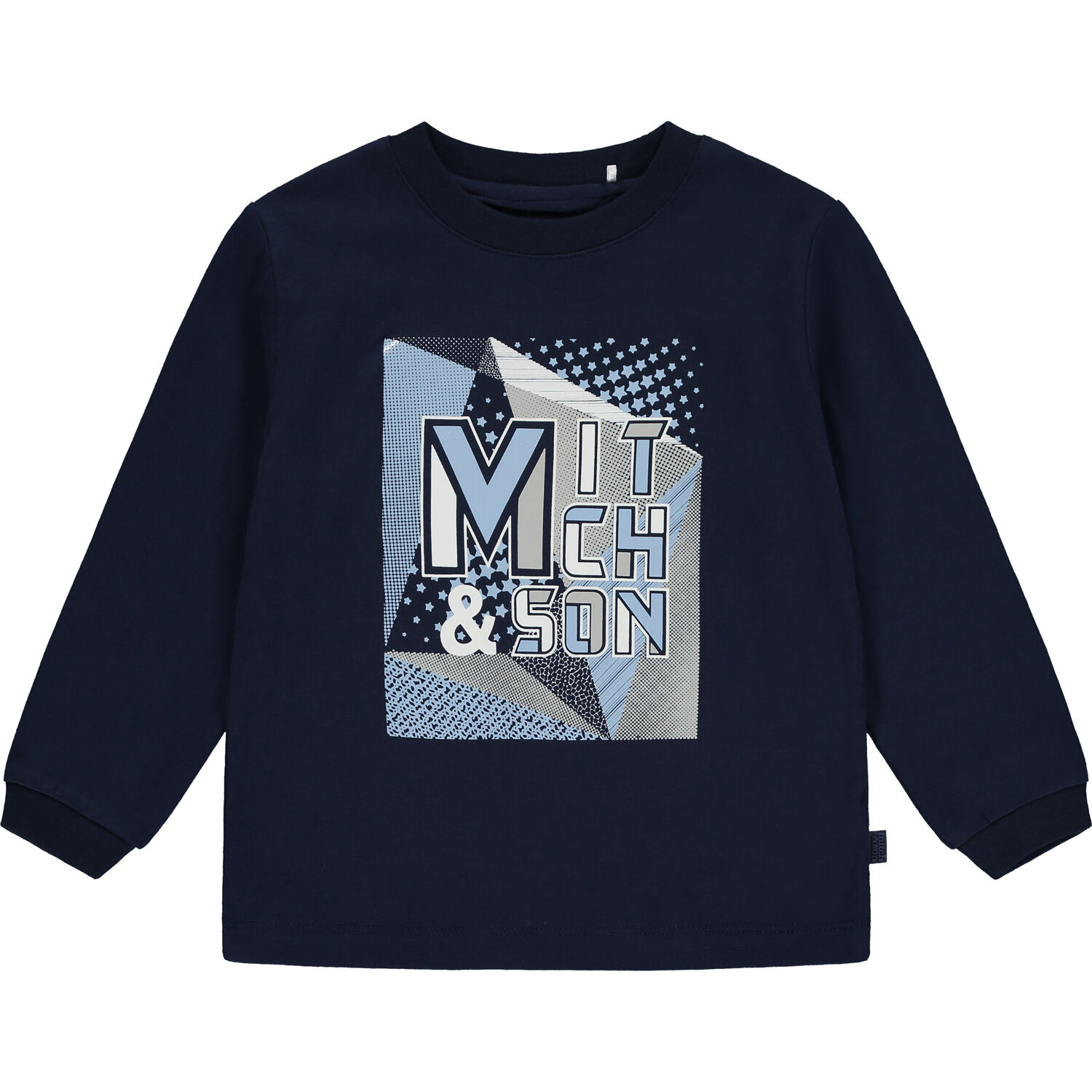 Boys Navy Blue Logo Long Sleeve Top, 2, hi-res image number null