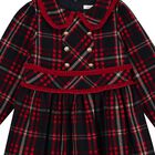 Girls Navy Blue Tartan Dress, 1, hi-res