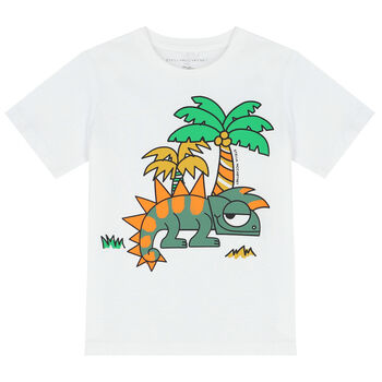 Boys White Gecko Logo T-Shirt