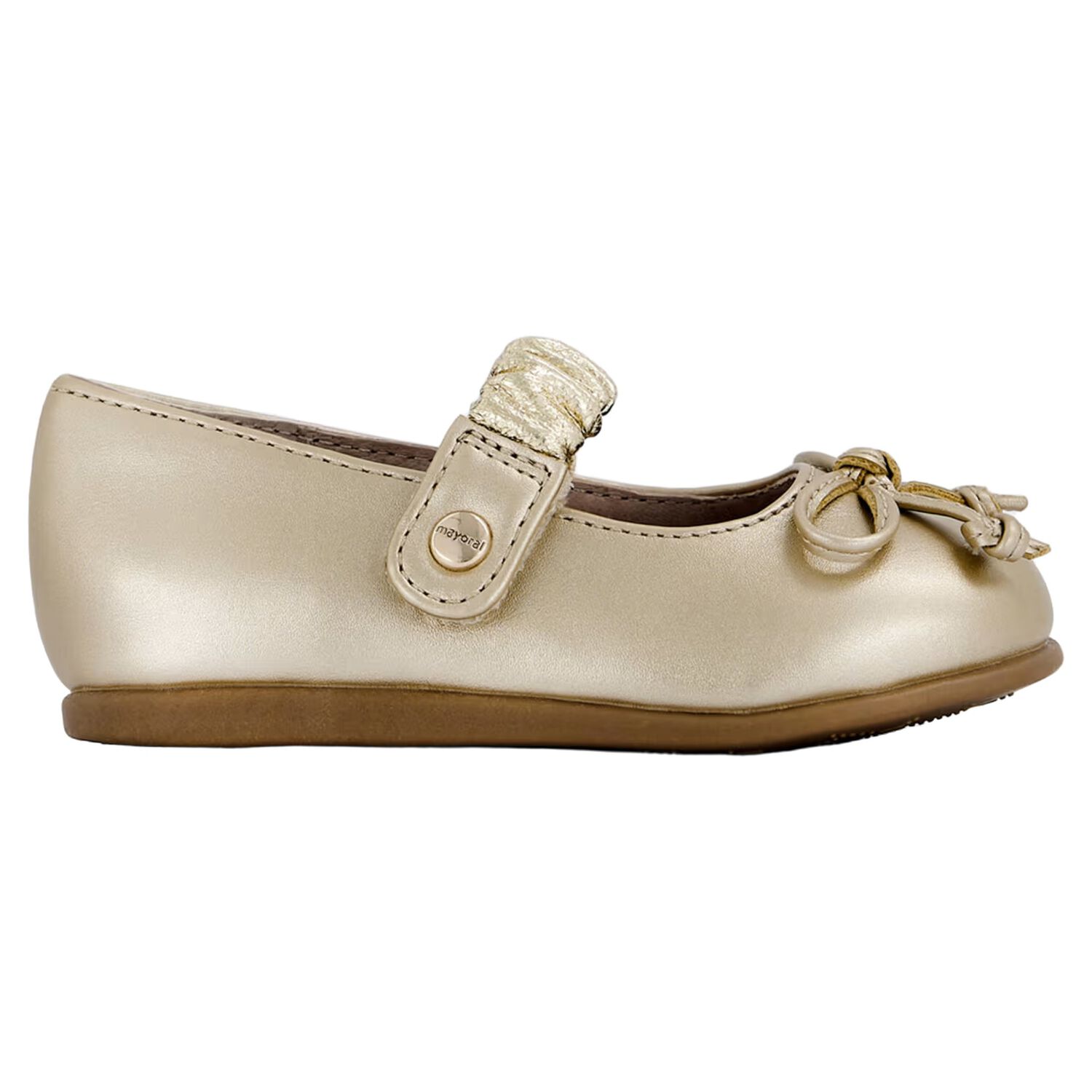 Younger Girls Rose Gold Bow Shoes, 2, hi-res
