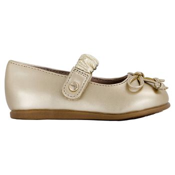 Younger Girls Rose Gold Bow Shoes