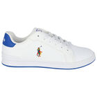 Boys White Logo Trainers, 1, hi-res