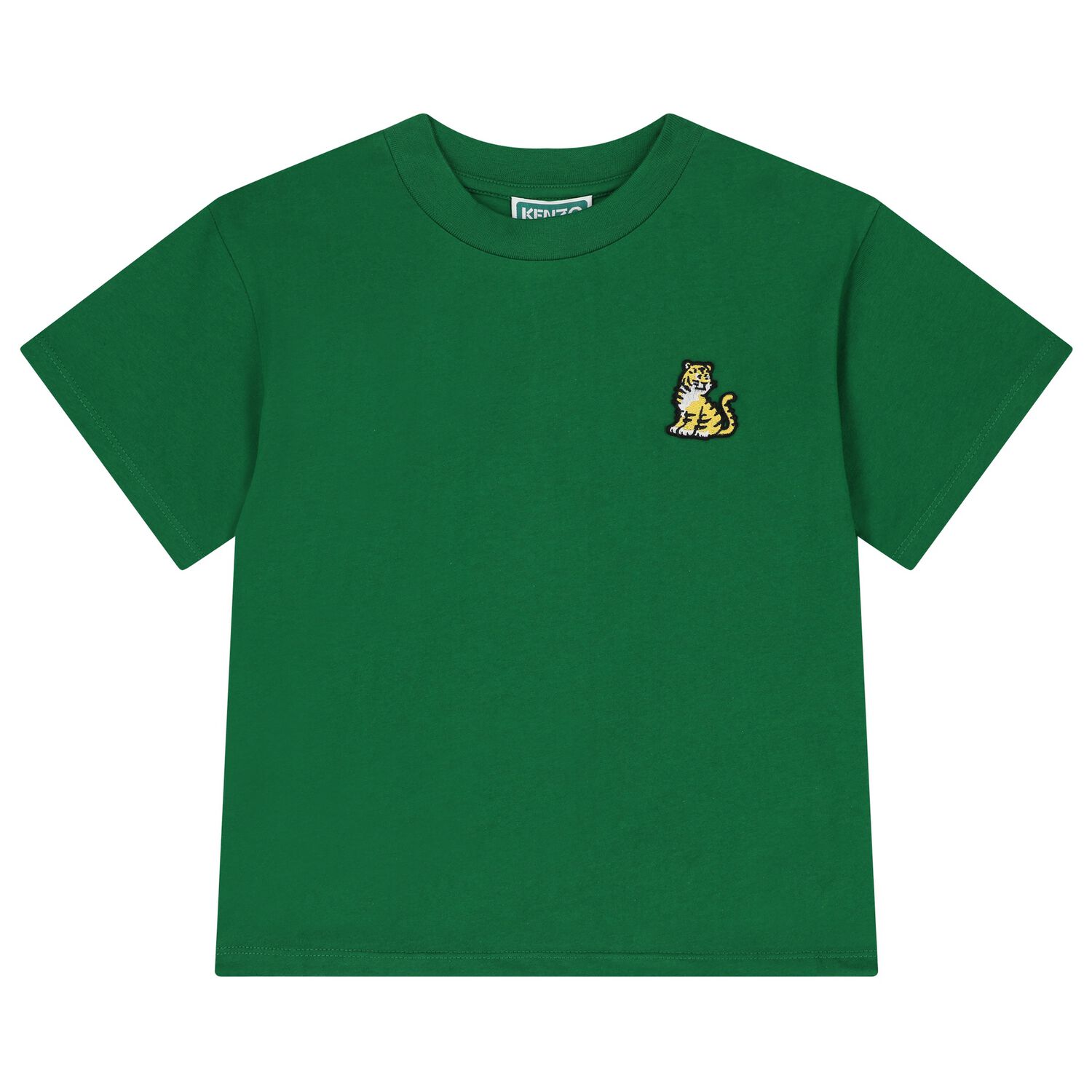 Boys Green Tiger Logo T-Shirt, 1, hi-res