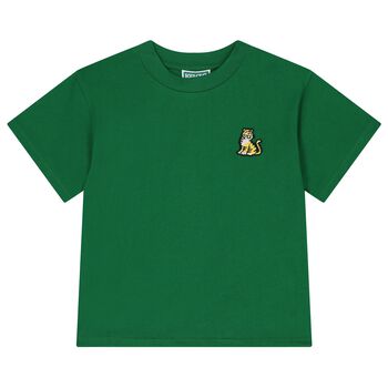 Boys Green Tiger Logo T-Shirt