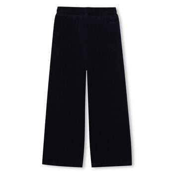 Girls Navy Blue Wide Leg Trousers