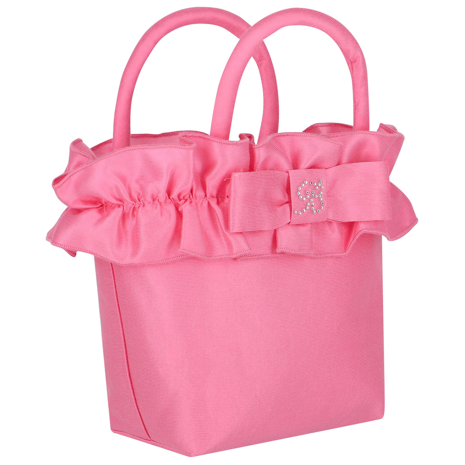 Girls Pink Logo Ruffled Bow Hand Bag, 1, hi-res image number null
