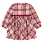 Younger Girls Pink Check Dress, 1, hi-res