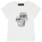 Girls White Ikonik T-Shirt, 2, hi-res