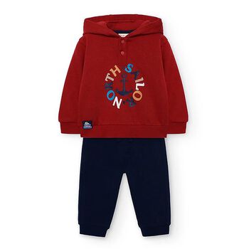 Boys Red & Navy Blue Anchor Tracksuit