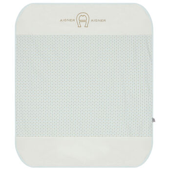 Baby Boys Blue, Ivory & Gold Logo Blanket