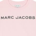 تيشيرت بنات بالشعار  مرصع بأحجار الراين باللون الوردي, 2, hi-res