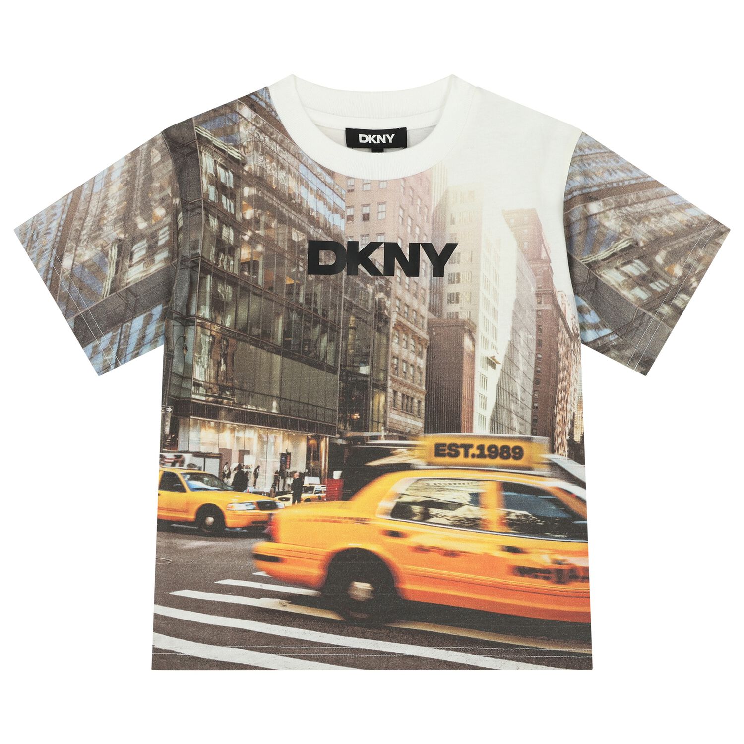 تي شيرت بشعار للأولاد باللونين البيج والأصفر, 1, hi-res