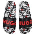 سلايدر أولاد بالشعار باللون الأسود والأبيض, 1, hi-res