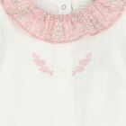 Baby Girls Ivory & Pink Babygrow , 1, hi-res