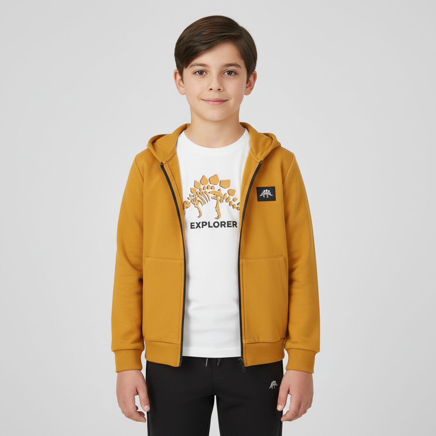 Boys Yellow Tracksuit Set (3 Piece), 1, hi-res