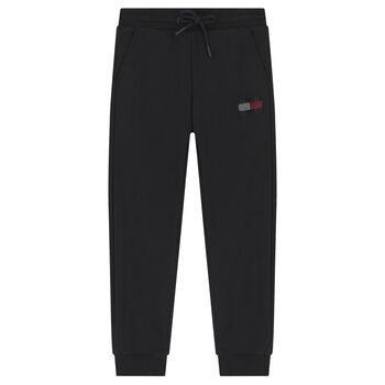 Girls Black Embellished Logo Joggers