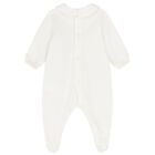 White Teddy Bear Logo Babygrow, 1, hi-res