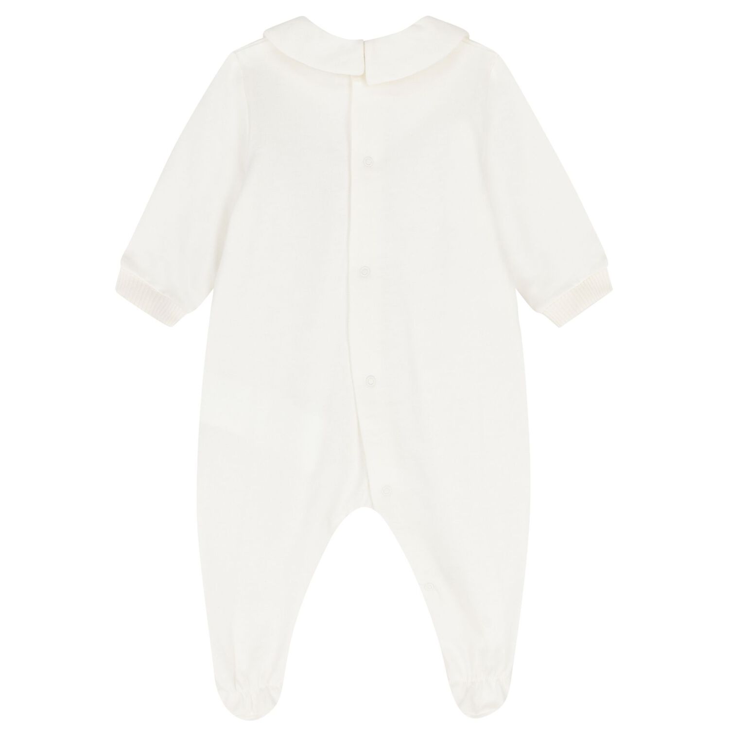 White Teddy Bear Logo Babygrow, 1, hi-res