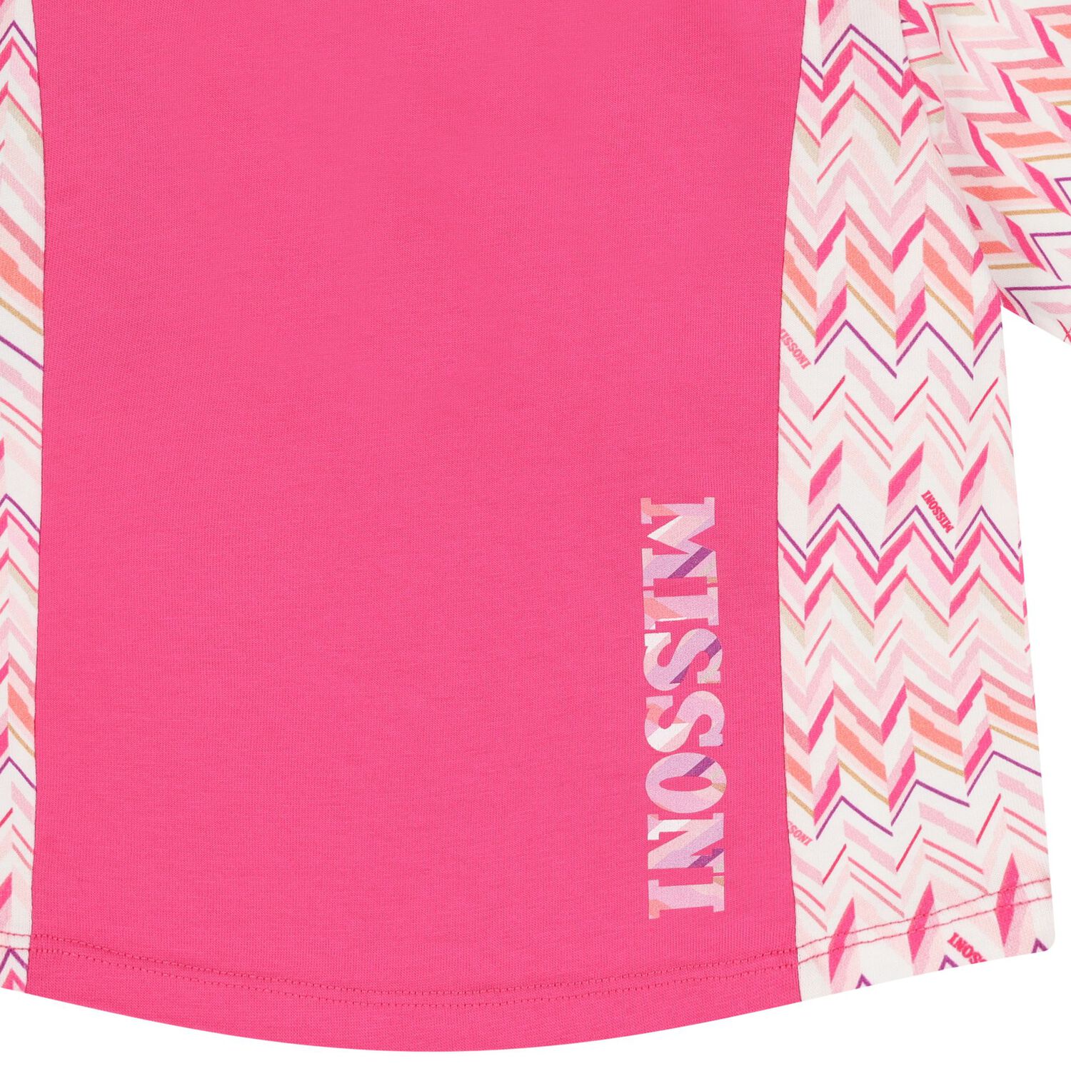 Girls White & Pink Logo Zig Zag T-Shirt, 2, hi-res