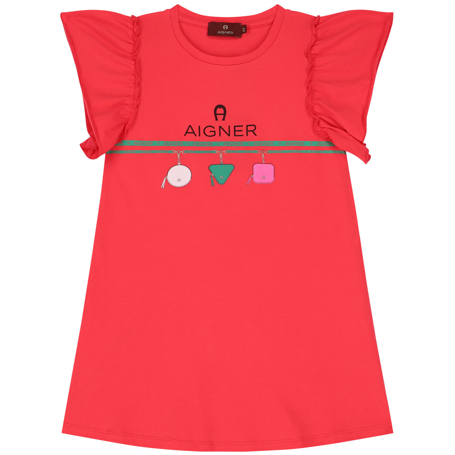 فستان بالشعار باللون الوردي , 1, hi-res image number null